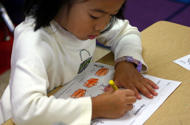 preschool girl learning